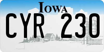 IA license plate CYR230