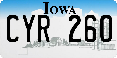 IA license plate CYR260