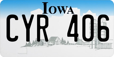 IA license plate CYR406
