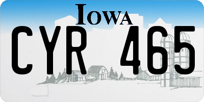 IA license plate CYR465