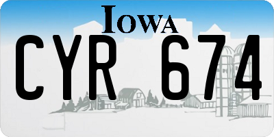 IA license plate CYR674