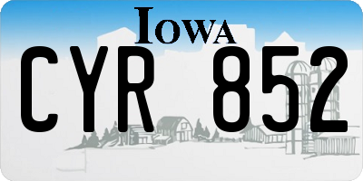 IA license plate CYR852