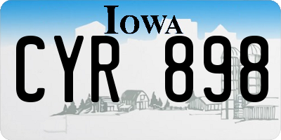 IA license plate CYR898