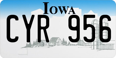 IA license plate CYR956