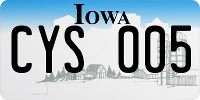 IA license plate CYS005