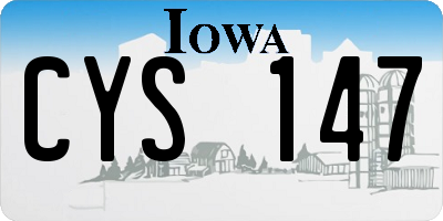 IA license plate CYS147