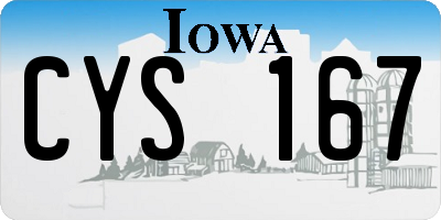 IA license plate CYS167