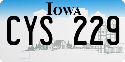 IA license plate CYS229