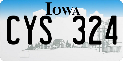 IA license plate CYS324