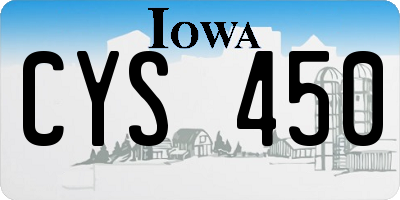 IA license plate CYS450