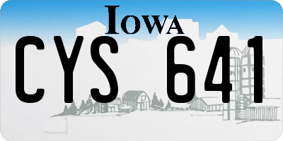IA license plate CYS641