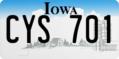 IA license plate CYS701