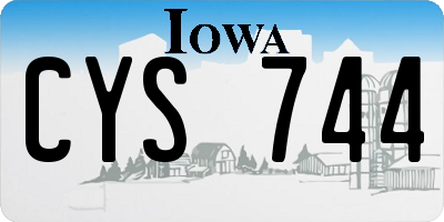 IA license plate CYS744
