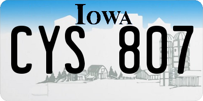 IA license plate CYS807