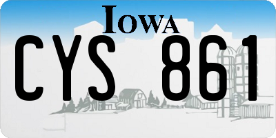 IA license plate CYS861