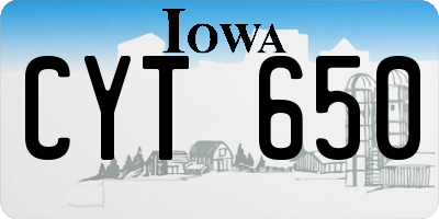 IA license plate CYT650