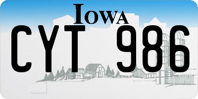 IA license plate CYT986