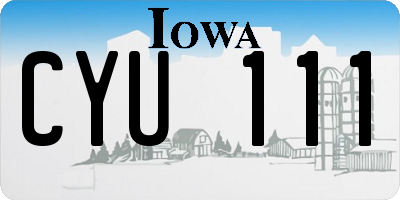 IA license plate CYU111