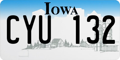 IA license plate CYU132