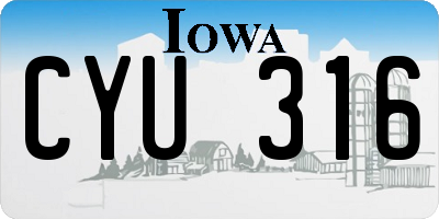 IA license plate CYU316