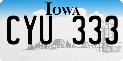 IA license plate CYU333