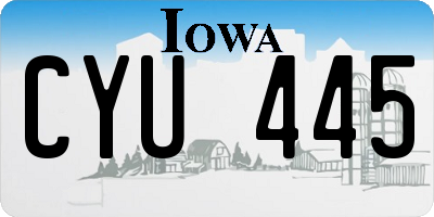IA license plate CYU445