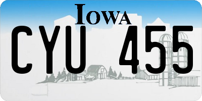 IA license plate CYU455
