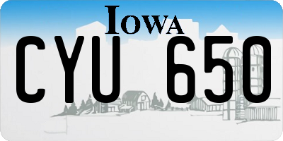 IA license plate CYU650