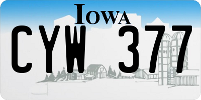 IA license plate CYW377