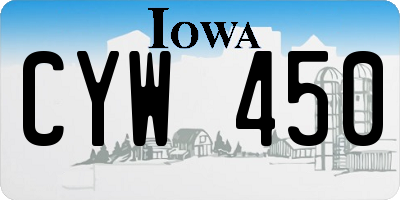 IA license plate CYW450