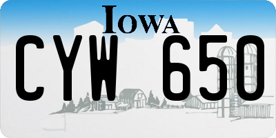 IA license plate CYW650