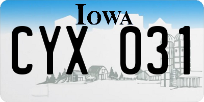 IA license plate CYX031