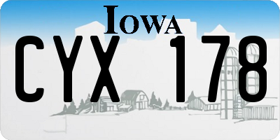 IA license plate CYX178