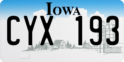IA license plate CYX193