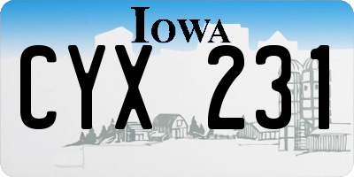 IA license plate CYX231