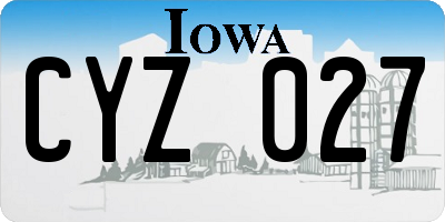IA license plate CYZ027