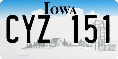 IA license plate CYZ151