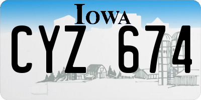 IA license plate CYZ674