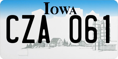 IA license plate CZA061