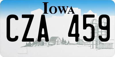 IA license plate CZA459