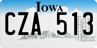 IA license plate CZA513
