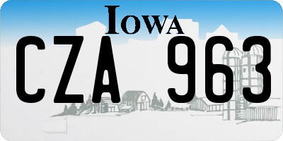 IA license plate CZA963