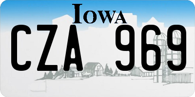 IA license plate CZA969