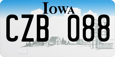 IA license plate CZB088