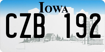 IA license plate CZB192