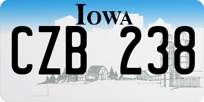 IA license plate CZB238