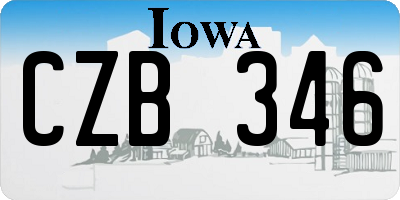 IA license plate CZB346