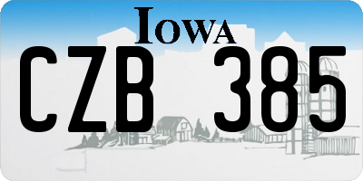 IA license plate CZB385