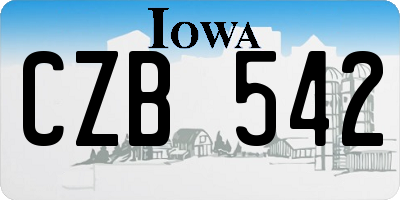 IA license plate CZB542