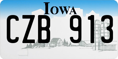 IA license plate CZB913